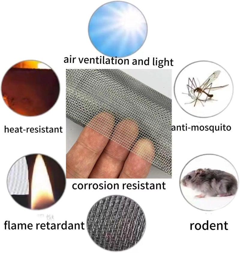 MSJSZP 20 Mesh 304 Stainless Steel Wire Mesh - 40×300cm (15.7×118 Inch) 0.19mm, Rustproof for Garden, Pet Cage & Vent Bug Control - Image 4